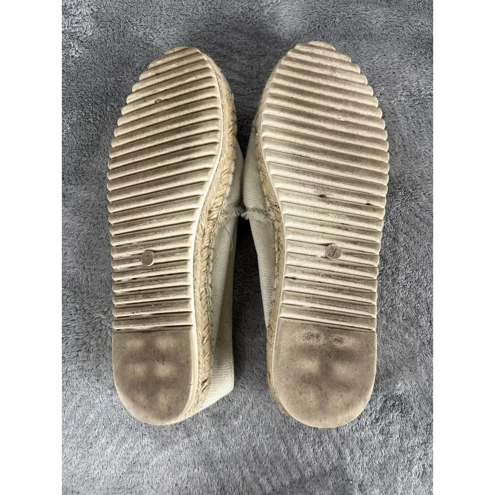 Marc‎ Fisher Shoes Womens 7 Espadrilles Beige Comfort Round Toe Barnum Jeweled